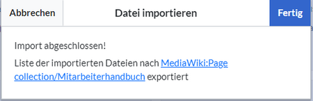 Import abgeschlossen