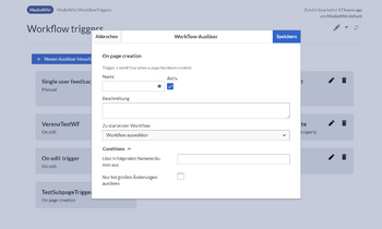 Workflow triggers screenshot