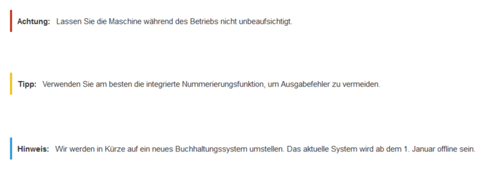 Beispiel für eine Hinweisbox.