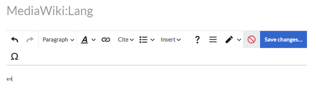 Die Seite "MediaWiki:Lang"