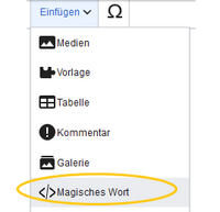 Magische Wörter einfügen