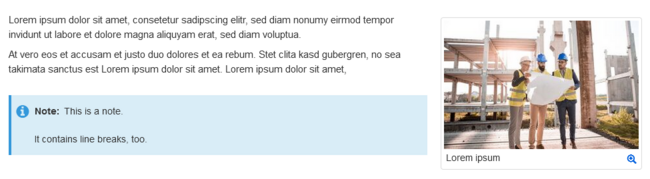 Hinweisbox im Textfluss