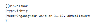 Quelltextansicht einer eingebundenen Vorlage