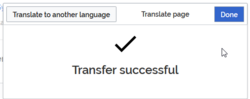Bestätigung der Übertragung ins Zielwiki