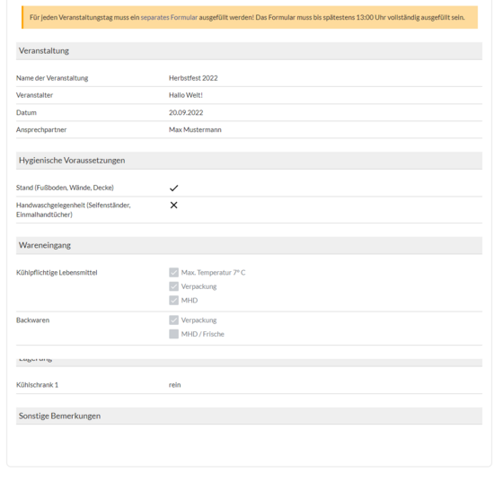 Beispiel Veranstaltungs-Checkliste