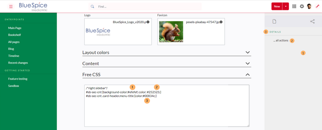 screenshot Free CSS Bereich