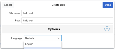 Wiki-Instanz erstellen