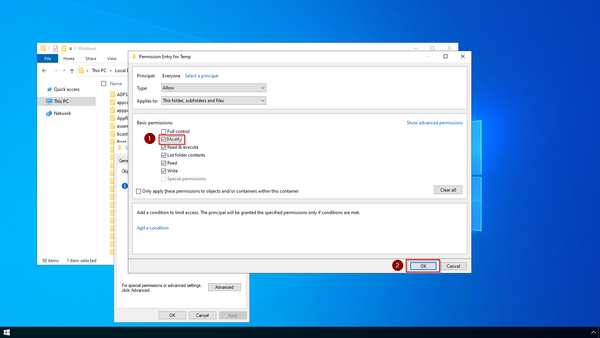 Windows file permissions 10