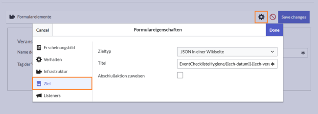 Dialogfeld für Formulareigenschaften
