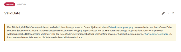 Datenverarbeitungshinweis auf einer Attribut-Seite