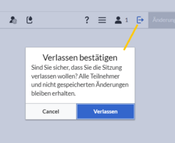 Dialogfeld zum Verlassen der Sitzung