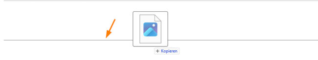 Screenshot der Einfügungslinie