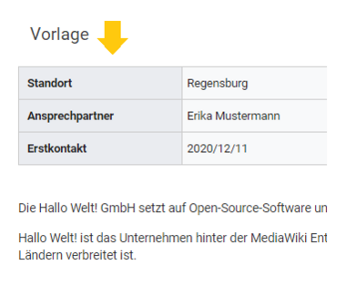 Semantische Vorlage