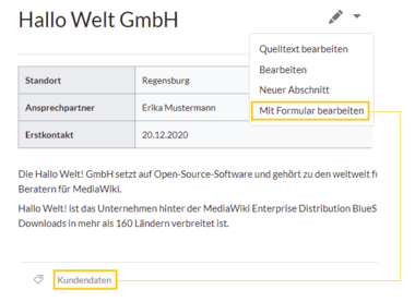 Kategorie zur Seitenverwaltung