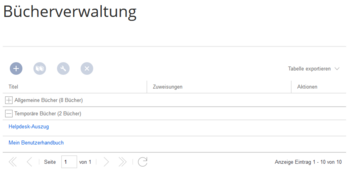 Temporäre Bücher