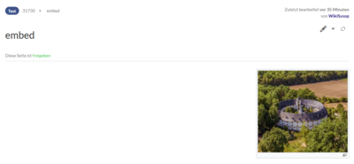 Screenshot der freigegebenen Seite mit aktueller Version der eingebundenen Ressource.