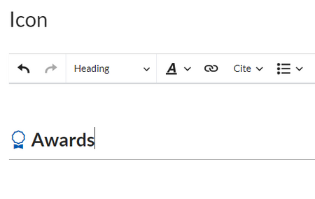 Bootstrap Icon bi bi-awards vor einer Hauptüberschrift.