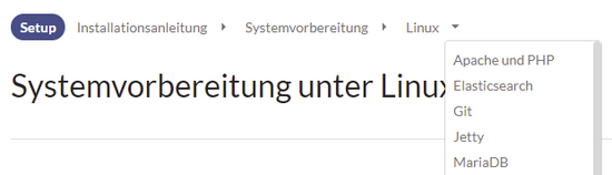 Screenshot zum Beispiel Breadcrumb-Navigation