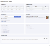 Screenshot der "Startseite Team"