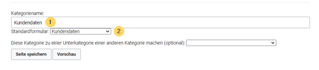 Kategorieseite mit Formular verknüpfen
