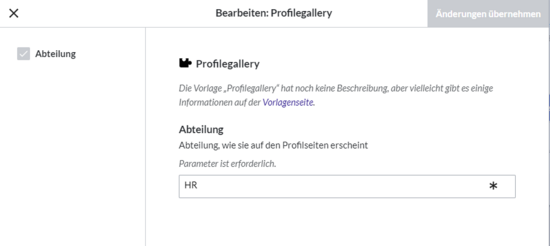 Eingabemaske Abteilung