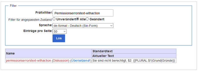 Nachricht anpassen