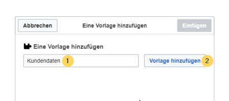 Vorlage auswählen