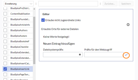 Screenshot Konfigurationseinstellungen