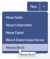 Neu-Schaltfäche mit geöffnetem Menü