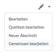hervorgehobener Menüpunkt "Gemeinsam bearbeiten"