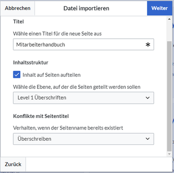 Titel überschreiben